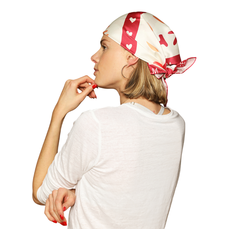 GEM - Foulard Icare crème/ rose