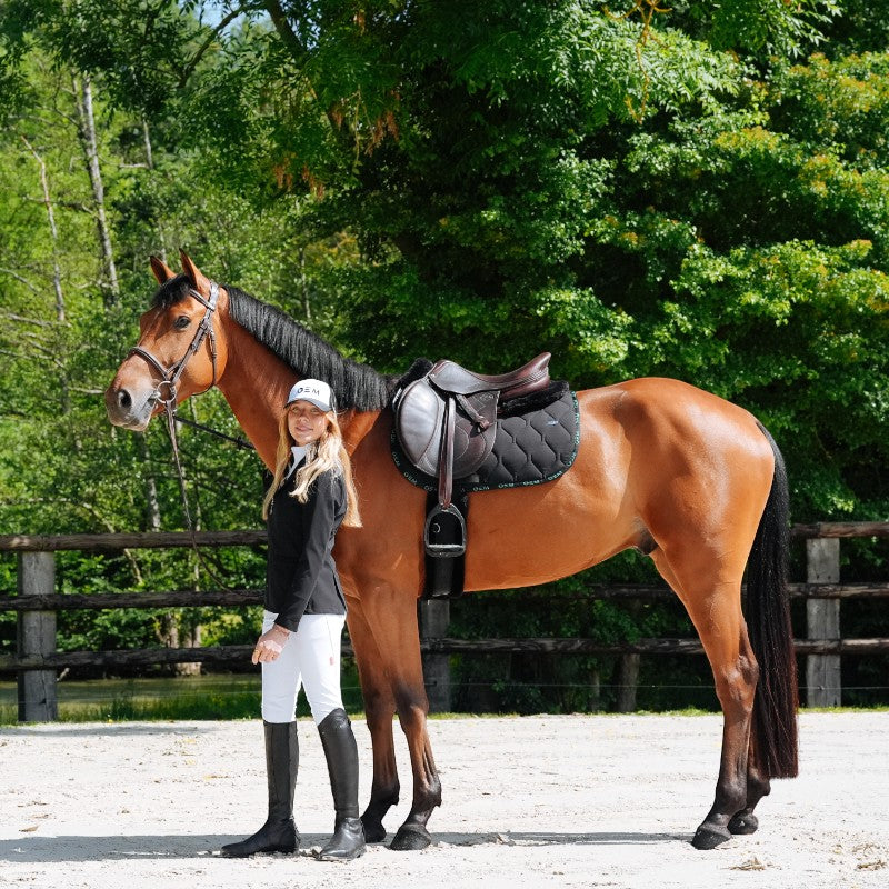 GEM - Tapis de selle Love noir/ vert