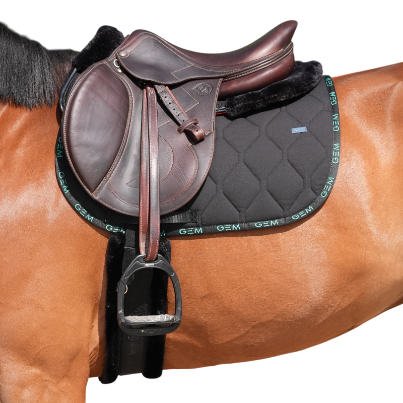 GEM - Tapis de selle Love noir/ vert