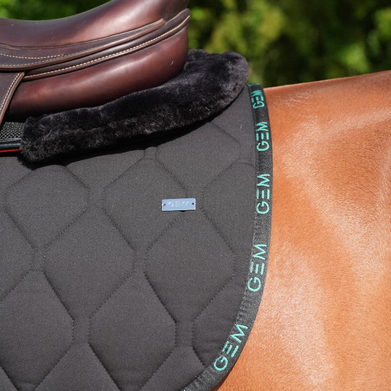 GEM - Tapis de selle Love noir/ vert