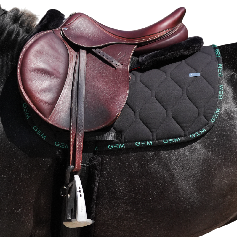 GEM - Tapis de selle Love noir/ vert