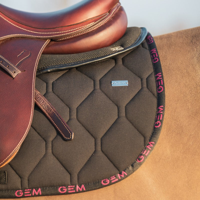 GEM - Tapis de selle Love noir/ rose | - Ohlala