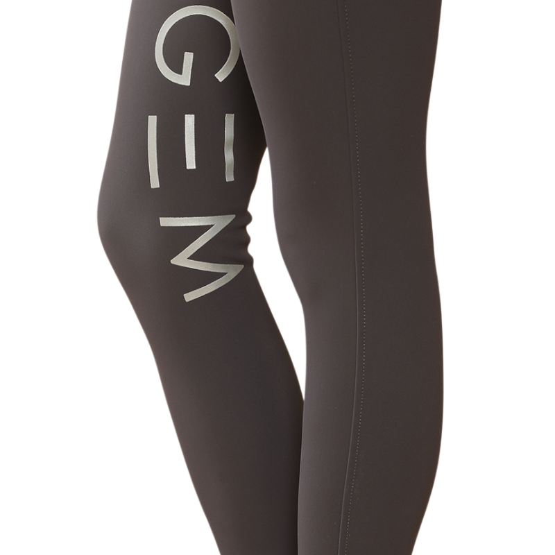 GEM - Pantalon d'équitation femme Max gris anthracite/ logo silver
