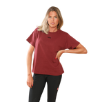 GEM - T-shirt manches courtes femme Eclair bordeaux/ noir