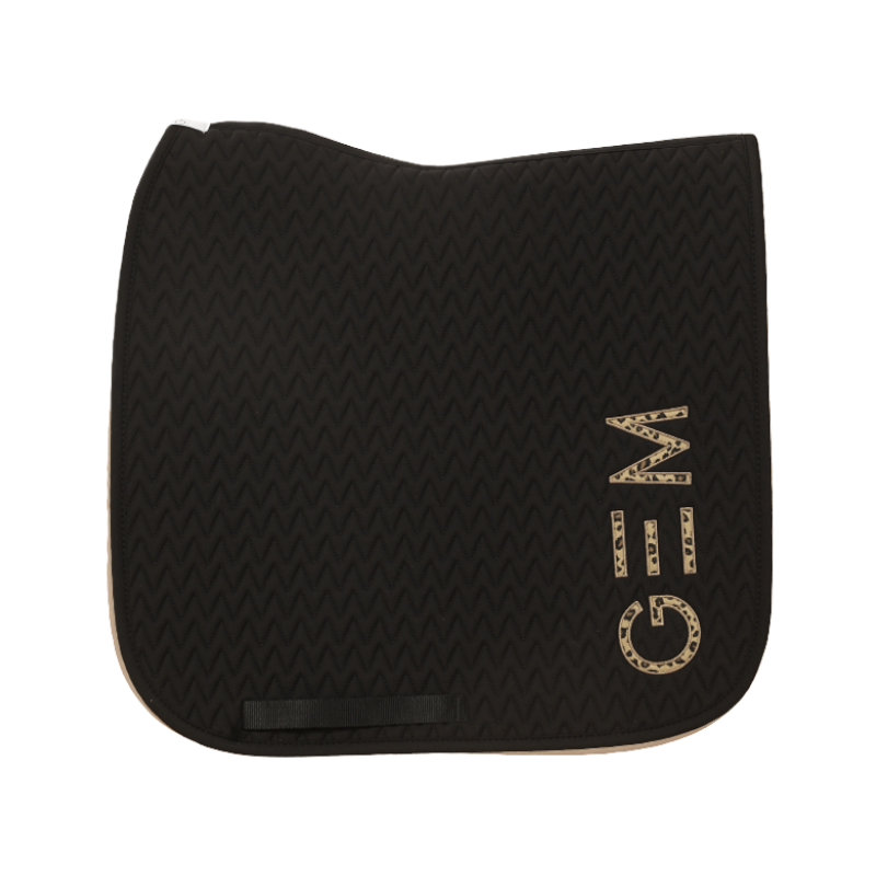 GEM - Tapis de dressage Ten noir/ logo léopard