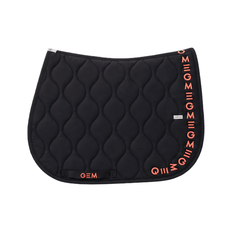 GEM - Tapis de selle Essentiel noir/ logo corail