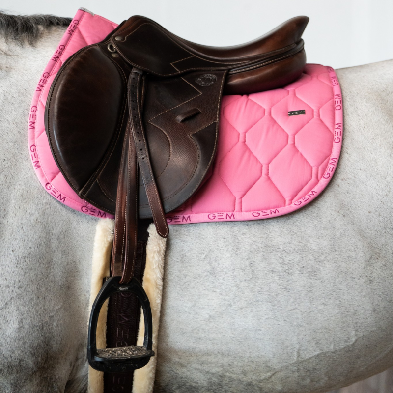 GEM - Tapis de selle Love rose pailleté