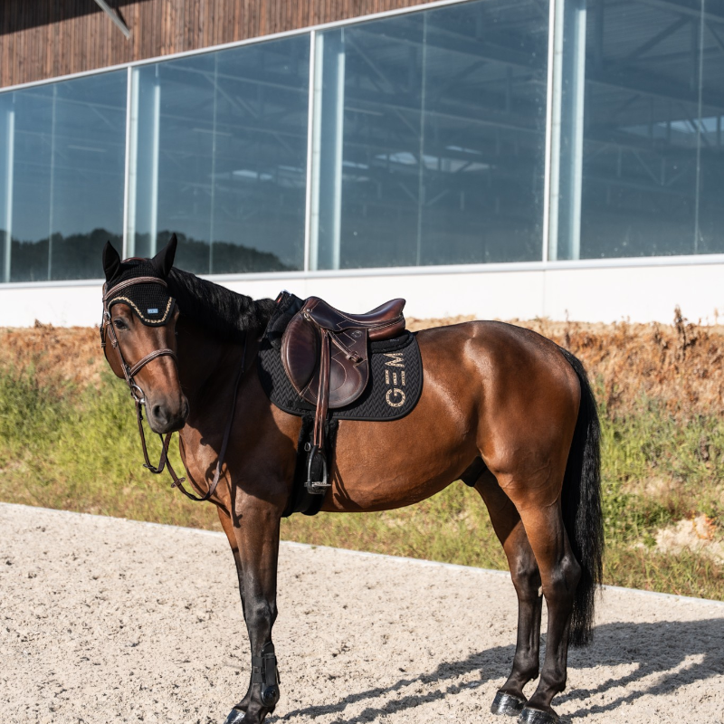 GEM - Tapis de selle Ten noir/ léopard