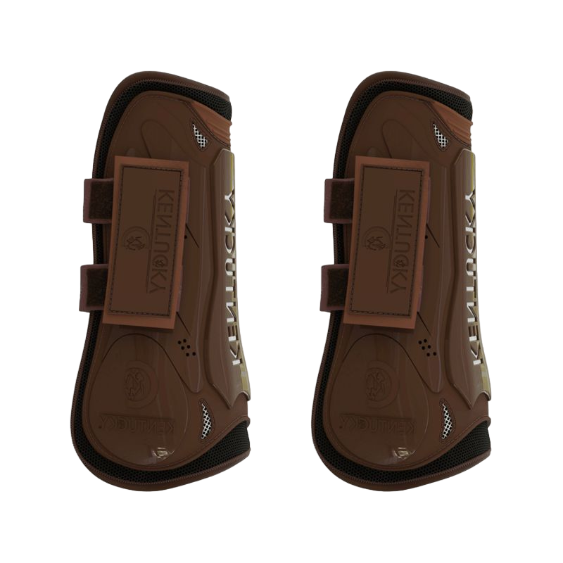 Kentucky Horsewear - Guêtres ouvertes velcro marron | - Ohlala