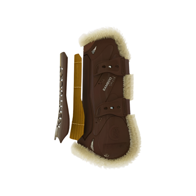 Kentucky Horsewear - Guêtres ouvertes mouton vegan Bamboo Elastic marron x2 | - Ohlala