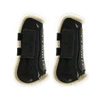Kentucky Horsewear - Guêtres ouvertes velcro mouton vegan noir | - Ohlala