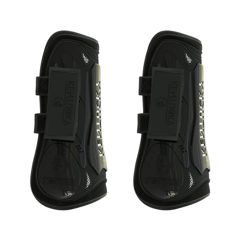 Kentucky Horsewear - Guêtres ouvertes velcro noir | - Ohlala