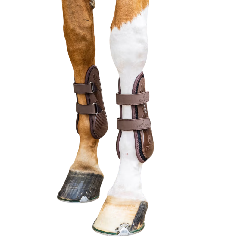 Kentucky Horsewear - Guêtres à velcro Bambou marron | - Ohlala