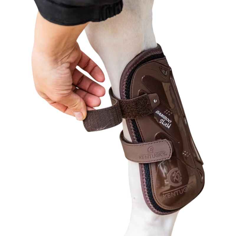 Kentucky Horsewear - Guêtres à velcro Bambou marron | - Ohlala