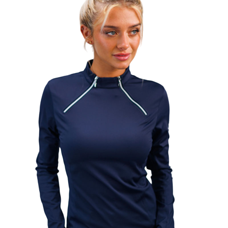 Harcour - Polo manches longues femme Prelude marine | - Ohlala