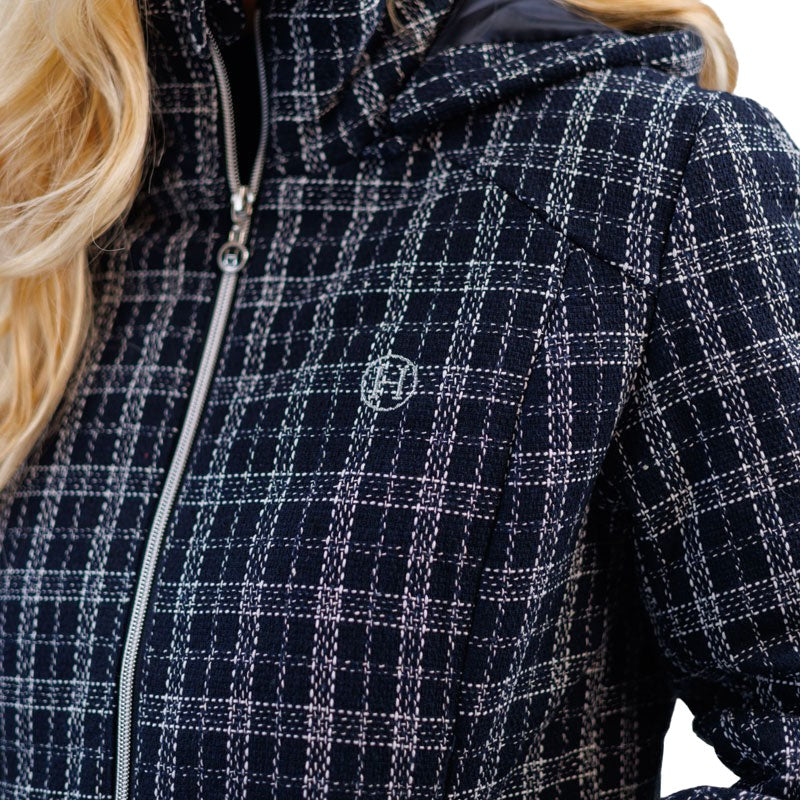 Harcour - Doudoune femme Jewel tweed marine/ blanc | - Ohlala