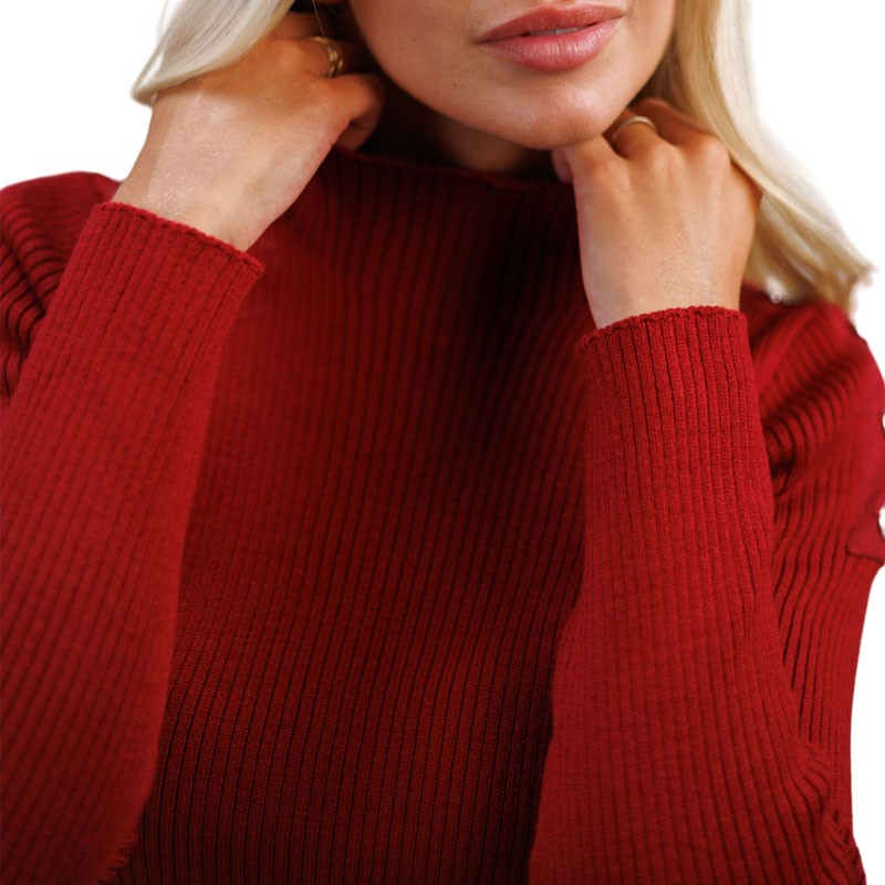 Harcour - Pull femme Swambi rouge rubis | - Ohlala