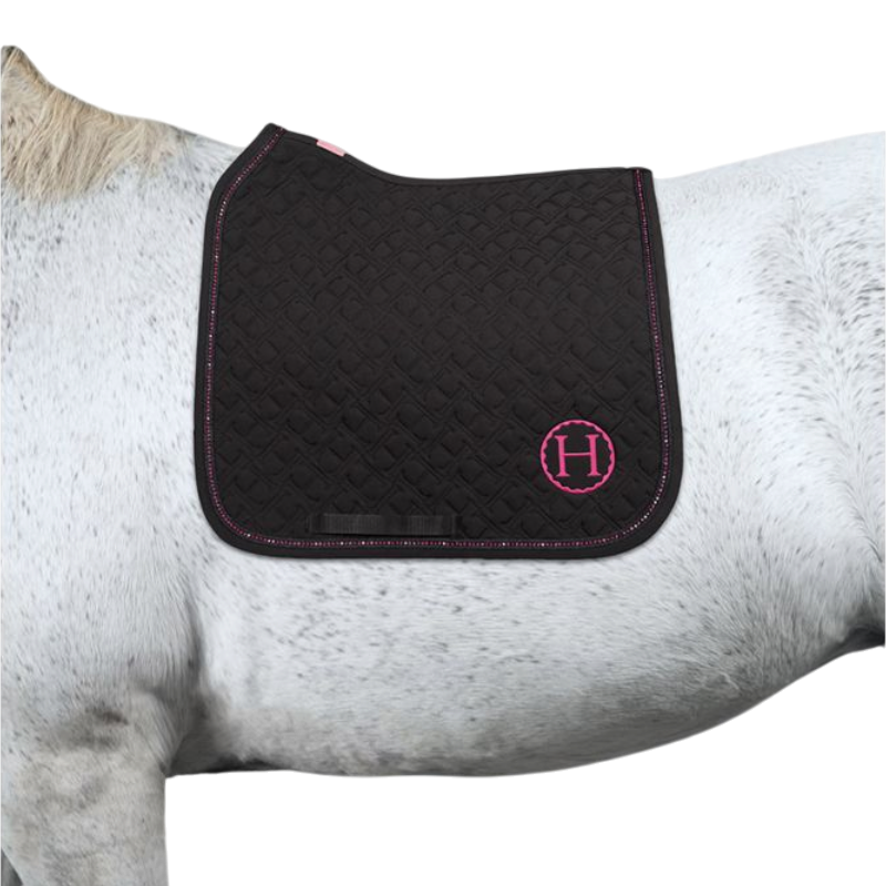 Harcour - Tapis de dressage Saphir Octobre Rose noir/ rose
