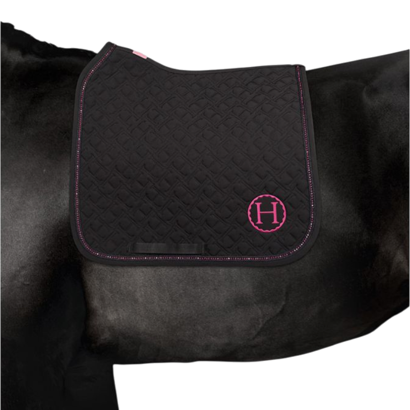 Harcour - Tapis de dressage Saphir Octobre Rose noir/ rose