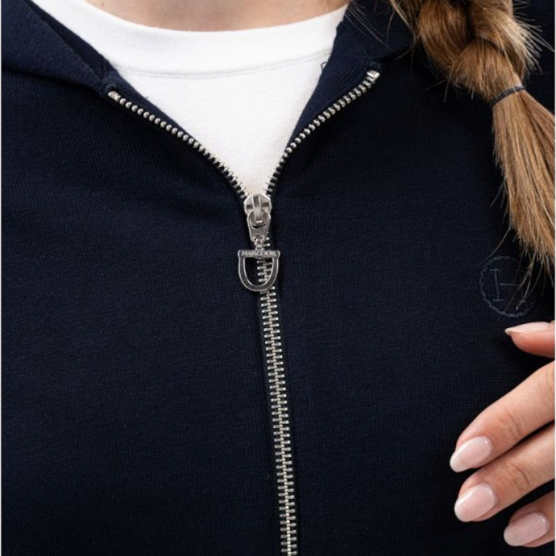 Harcour - Sweat manches longues zippé femme Amelie marine