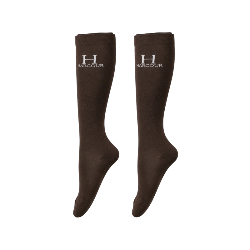 Harcour - Chaussettes d'équitation Badminton cacao (x2)