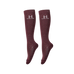 Harcour - Chaussettes d'équitation Happy à pailettes aubergine (x2)