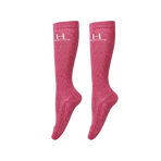 Harcour - Chaussettes d'équitation Happy à pailettes blush (x2)