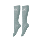 Harcour - Chaussettes d'équitation Happy à pailettes grey green (x2)
