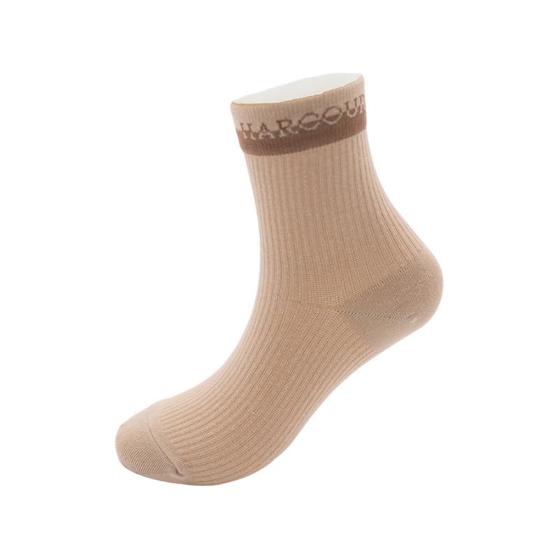Chaussettes courtes Cannelle moka/ crème (x3) - Harcour
