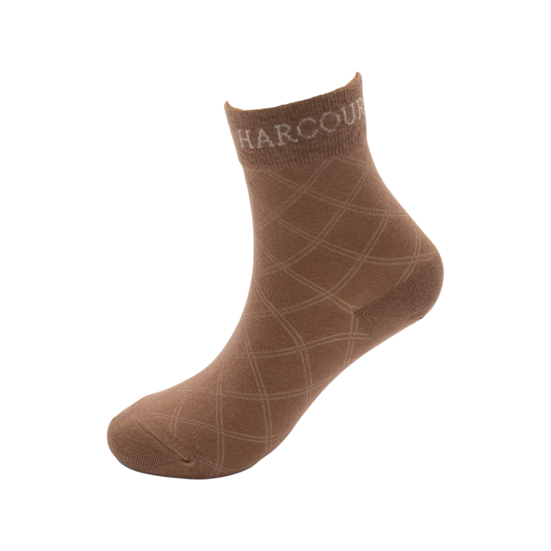 Chaussettes courtes Cannelle moka/ crème (x3) - Harcour
