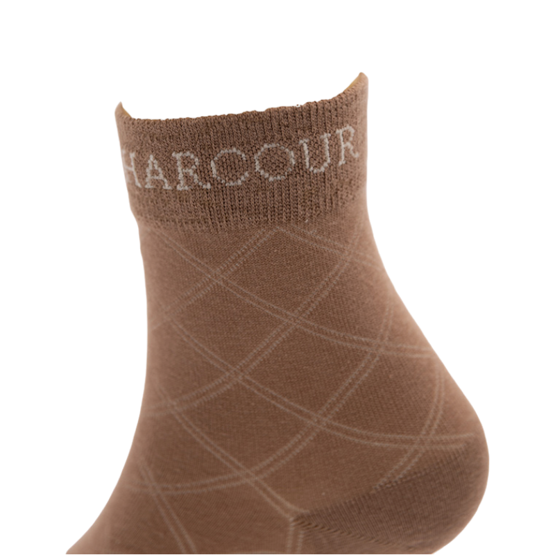 Chaussettes courtes Cannelle moka/ crème (x3) - Harcour