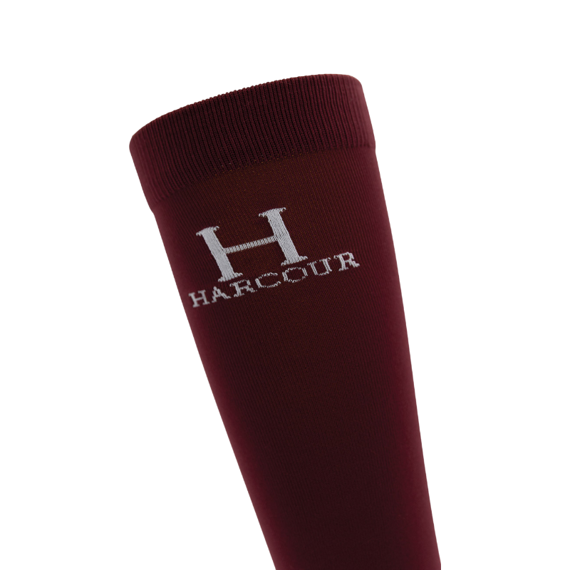 Harcour - Chaussettes d'équitation Badminton vigne (x2)