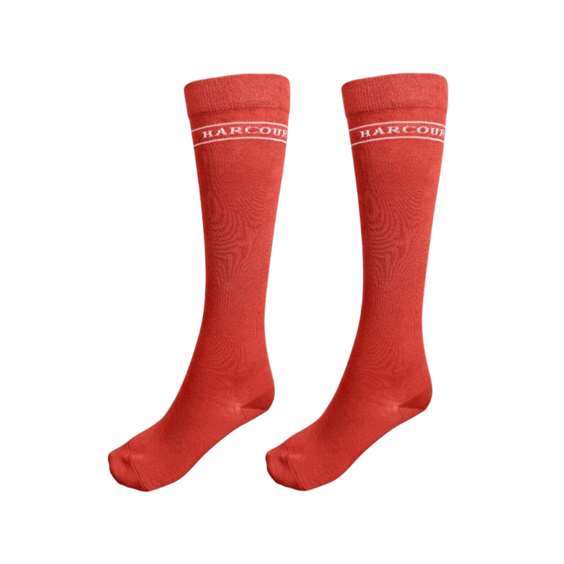 Harcour - Chaussettes d'équitation Beeges marine/ paon/ grapefruit (x3) | - Ohlala