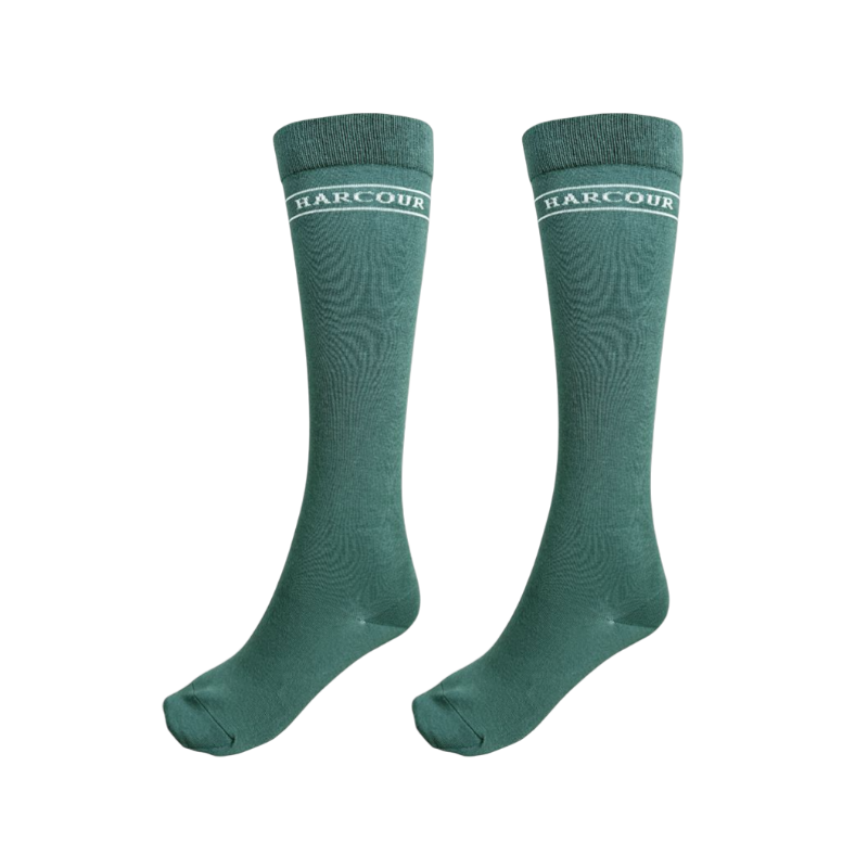 Harcour - Chaussettes d'équitation Beeges marine/ paon/ grapefruit (x3) | - Ohlala