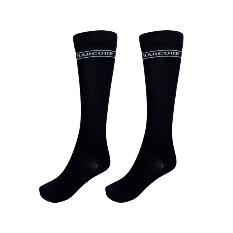 Harcour - Chaussettes d'équitation Beeges marine/ paon/ grapefruit (x3) | - Ohlala