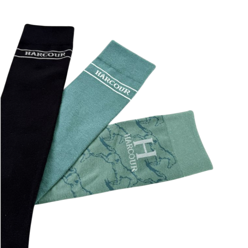 Harcour - Chaussettes d'équitation Beeges marine/ paon/ jump cadet (x3) | - Ohlala