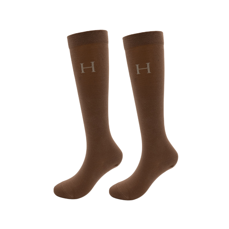 Harcour - Chaussettes d'équitation Carly trèfle/ noir/ moka (x3)