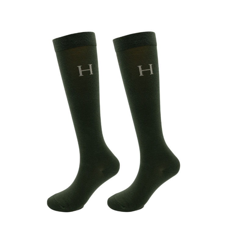 Harcour - Chaussettes d'équitation Carly trèfle/ noir/ moka (x3)
