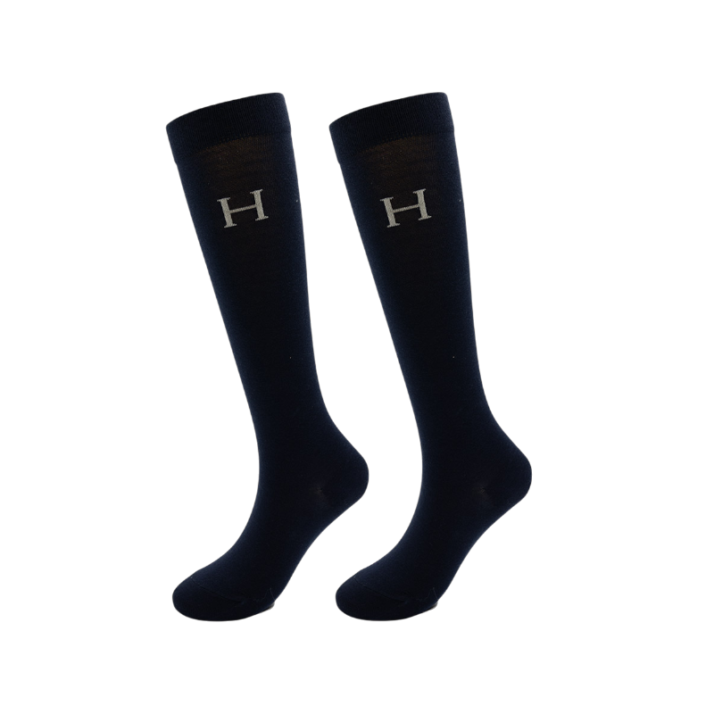 Harcour - Chaussettes d'équitation Carly vigne/ marine/ chevron (x3)