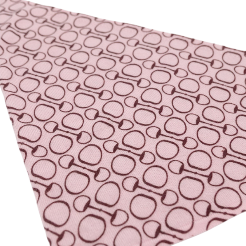 Harcour - Foulard Heritage rose poudré/ bordeaux