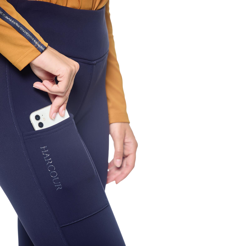 Harcour - Legging d'équitation polaire femme Lili marine | - Ohlala