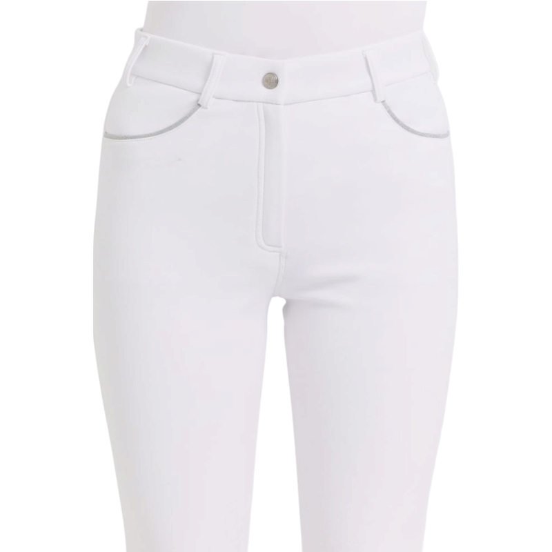 Pantalon d'équitation polaire femme Jaipur blanc - Harcour