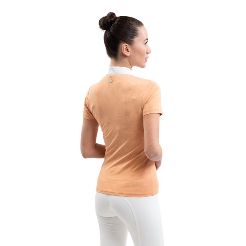 Harcour - Polo de concours manches courtes femme Paris abricot | - Ohlala