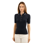 Harcour - Dames polo korte mouwen Bethanie marine | - Ohlala