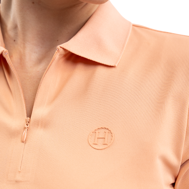 Harcour - Polo manches courtes femme Popsy abricot | - Ohlala