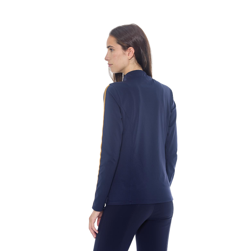 Harcour - Polo manches longues chaud femme Pistach marine | - Ohlala