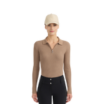 Harcour - Polo manches longues femme Celeste moka