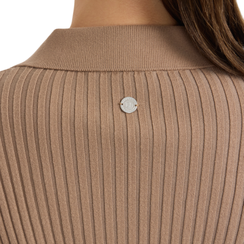 Harcour - Polo manches longues femme Celeste moka