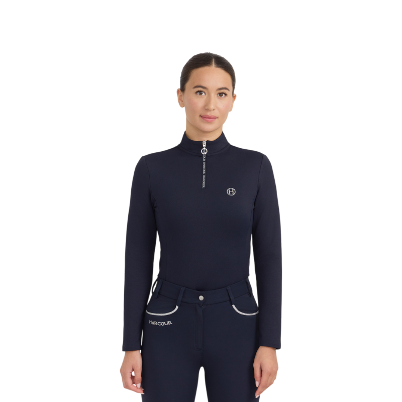 Harcour - Polo manches longues femme Claudia marine