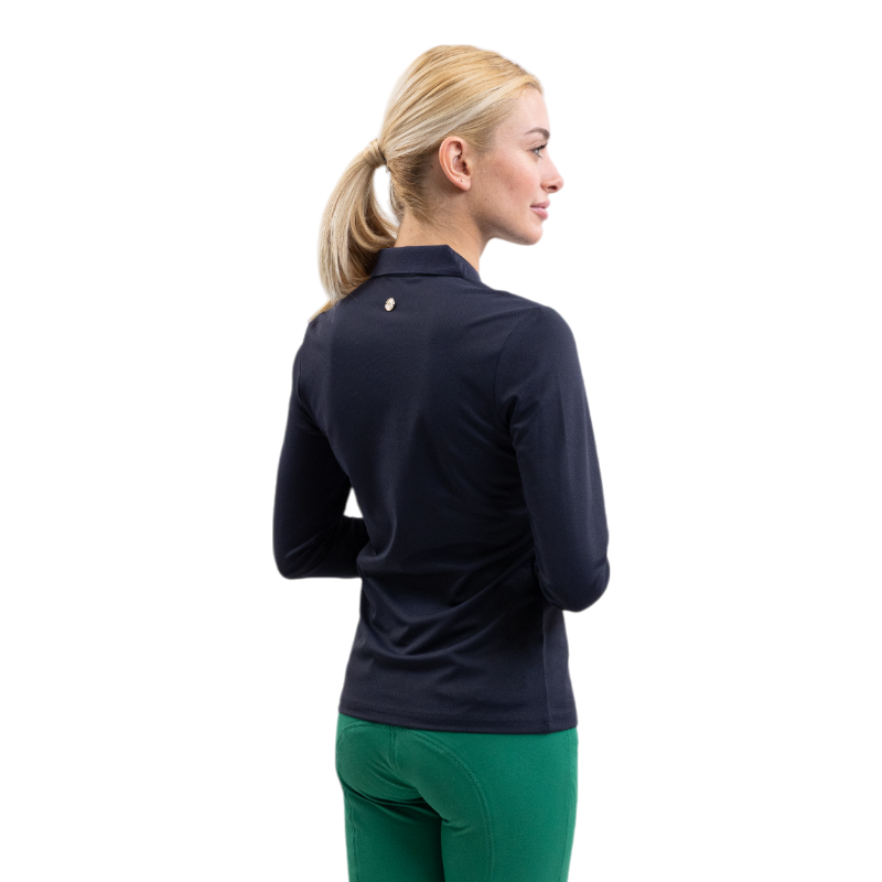 Harcour - Polo manches longues femme Pepite marine | - Ohlala